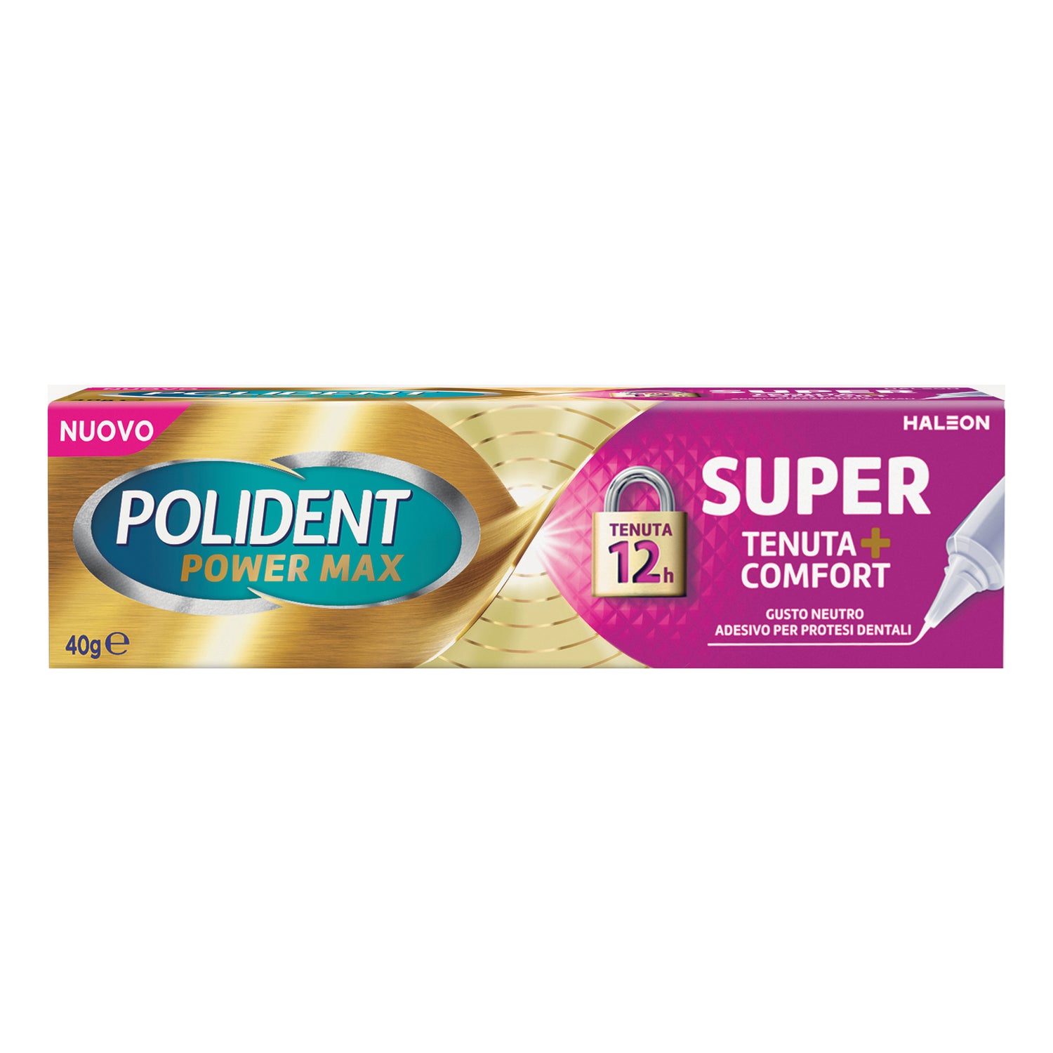 Polident Power Max Super Tenuta | Crema Adesiva Dentiera Comfort | 40 g