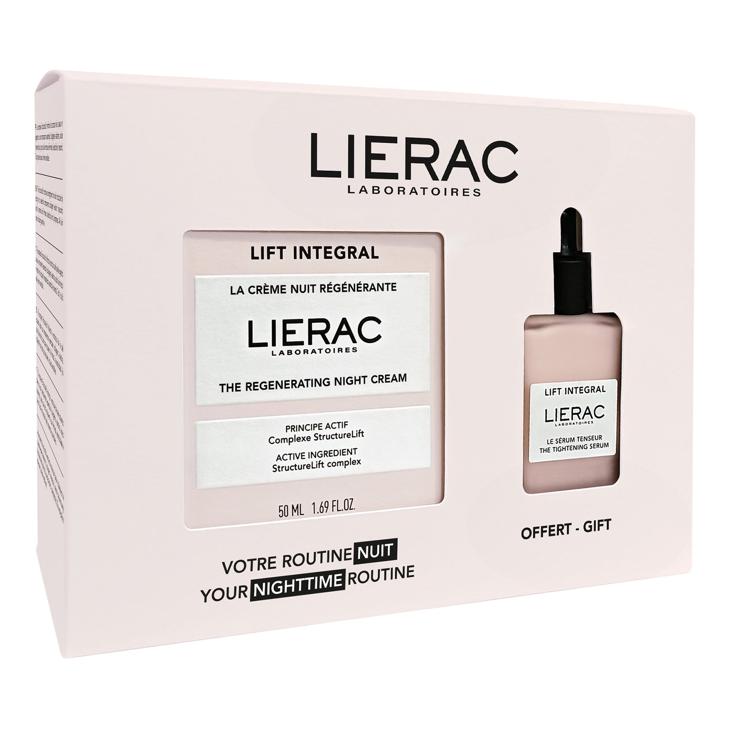 Lierac Kit Lift Integral Cofanetto Notte - Crema Rigenerante 50ml + Siero Tensore 15ml Omaggio