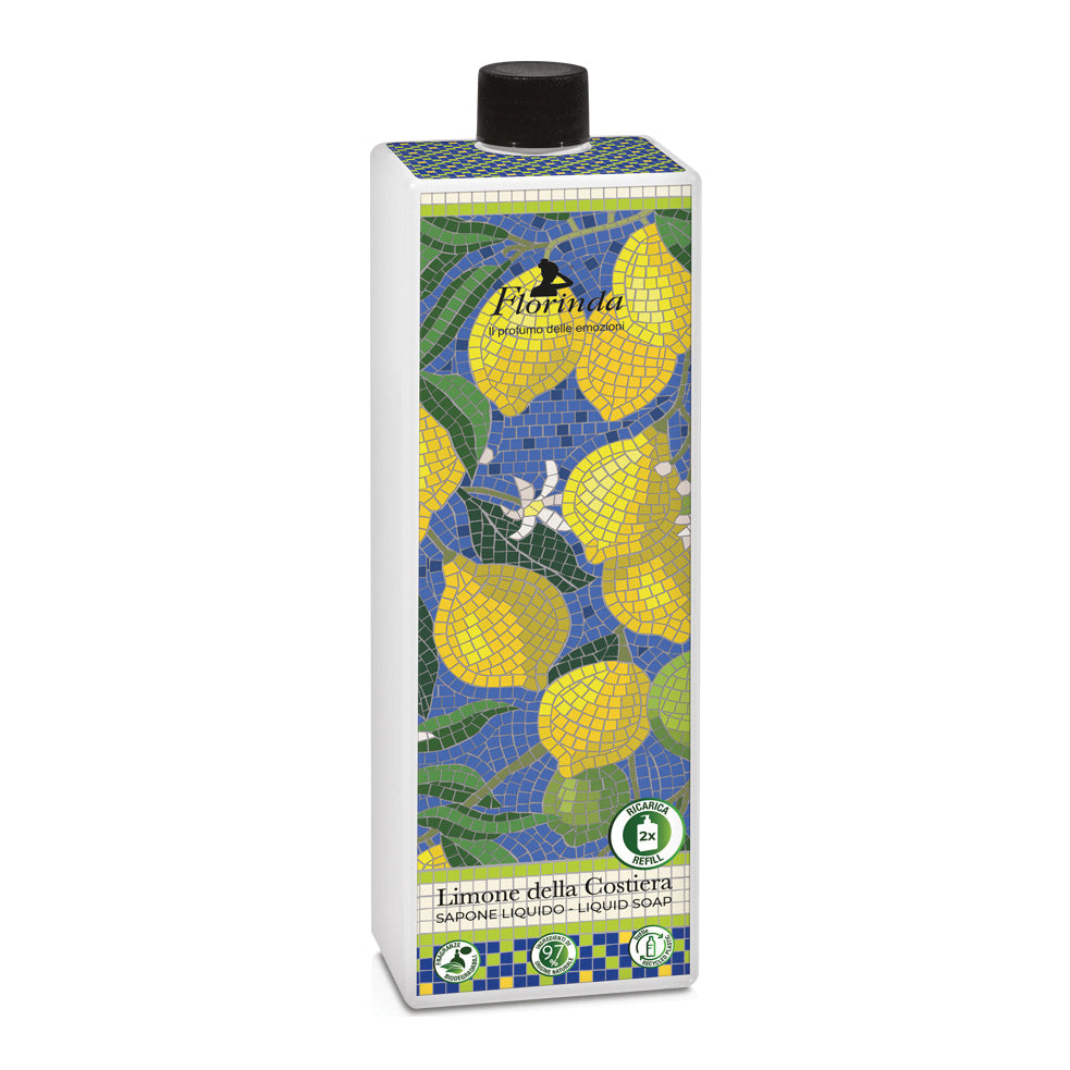 Florinda Limone della Costiera | Sapone Liquido Mosaici Italiani | 1 Lt

