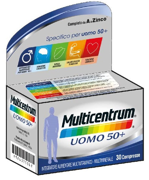 Multicentrum Uomo 50+ | Integratore Multivitaminico | 30 Compresse  