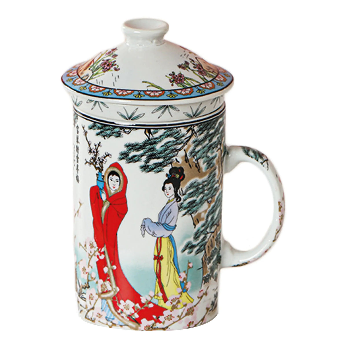 Himalaya Infusiera Old China Anime | Tisaniera Porcellana Decorata con Filtro  