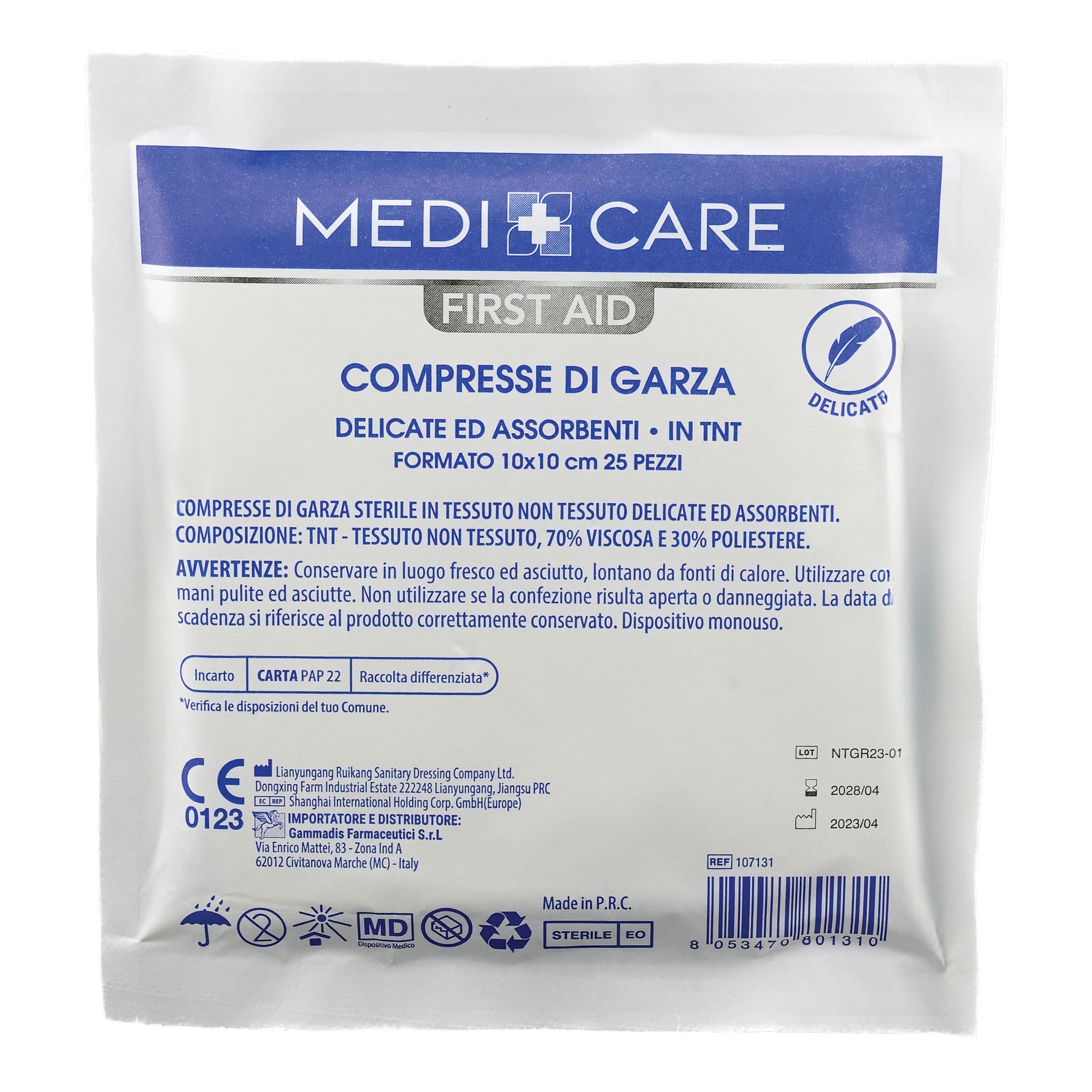 MEDICARE GARZA TNT 10X10 25PZ
