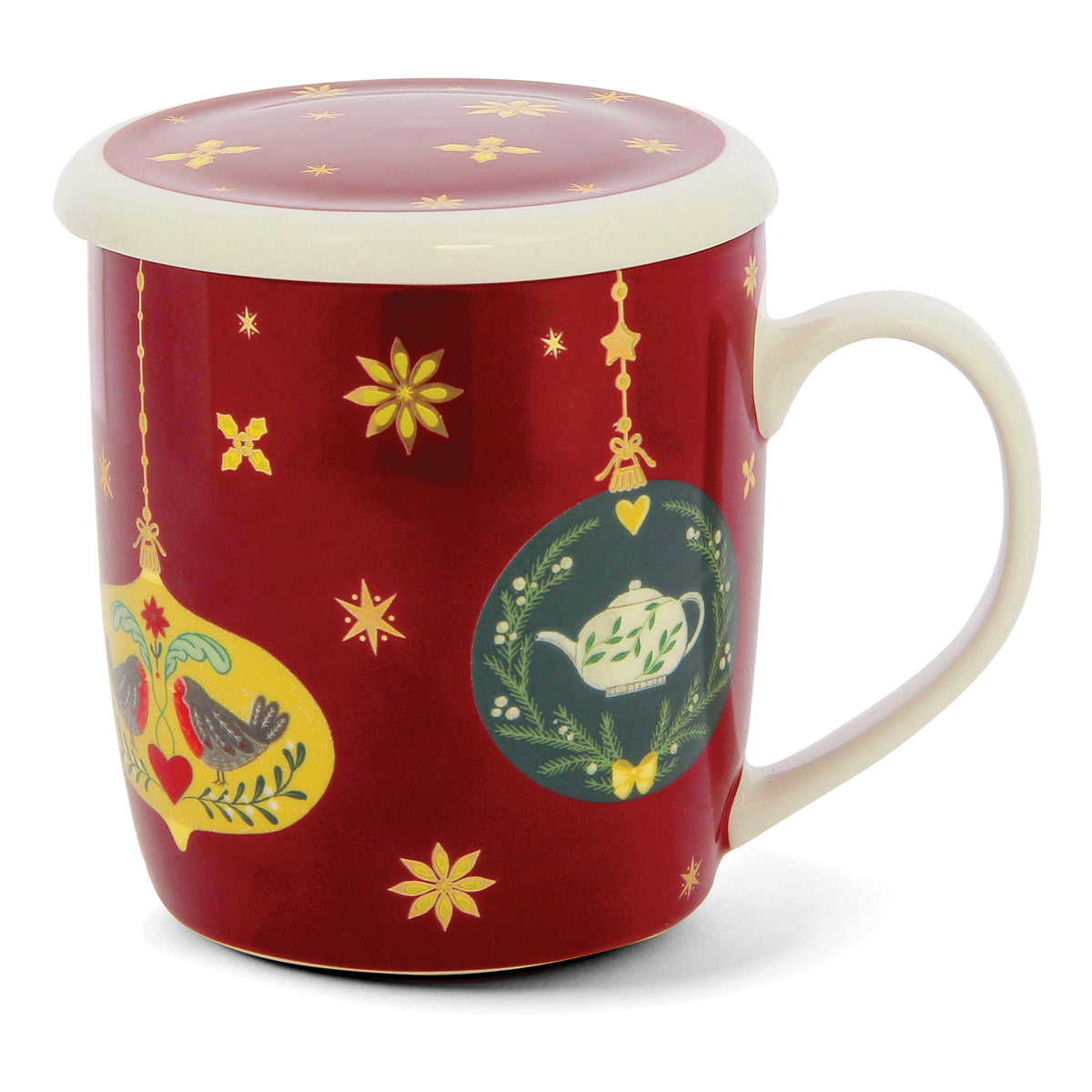 Neavita Herbal Infuser Natale Infusiera In Ceramica Rossa 380ml  