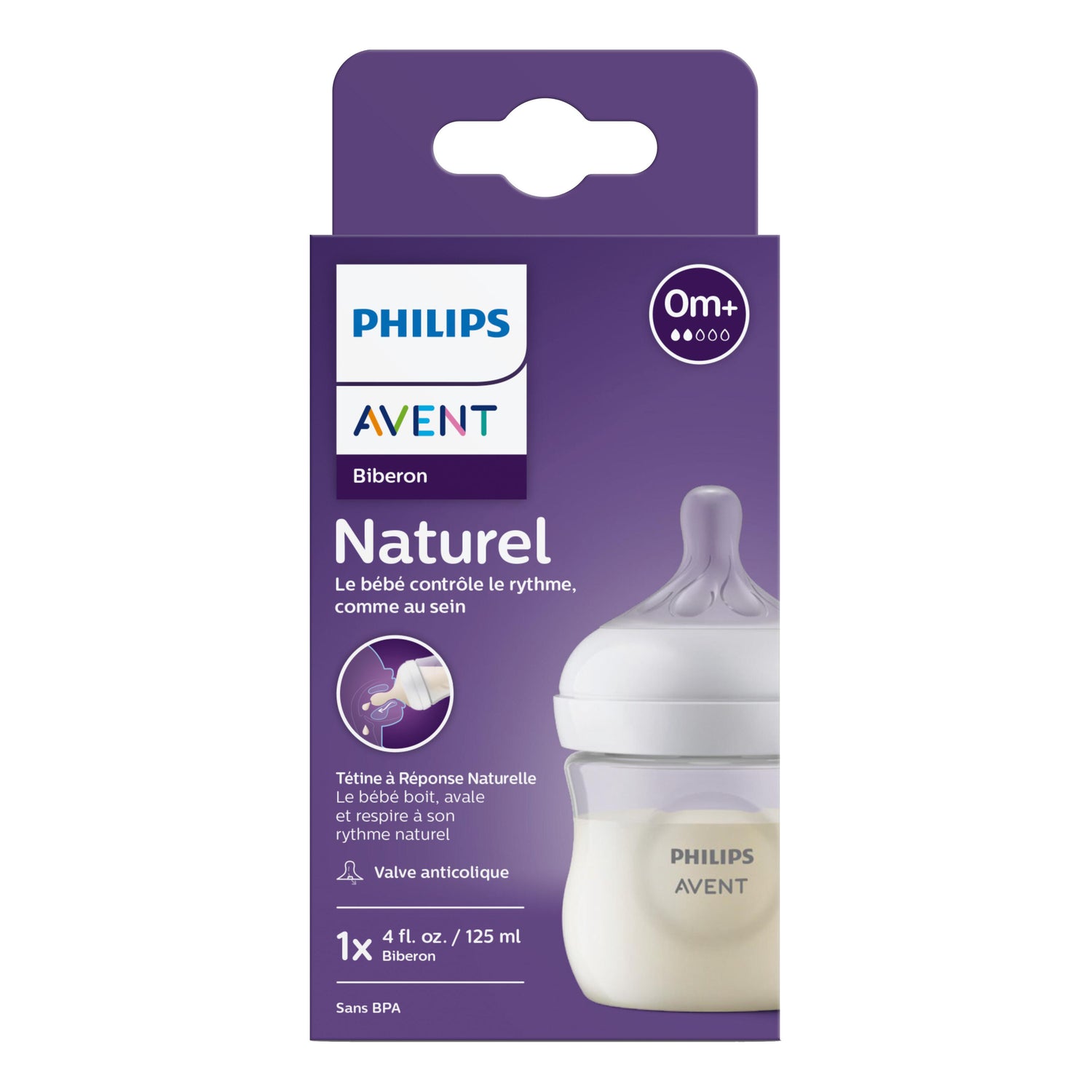 AVENT BIB NAT 3,0 TRASP 125ML