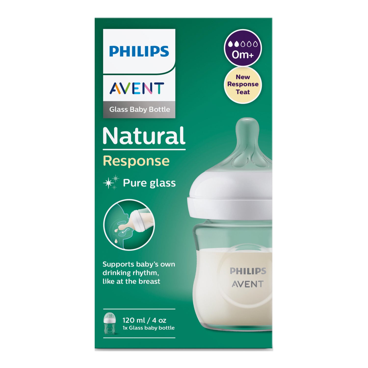 AVENT BIB NAT 3,0 VETRO 125ML