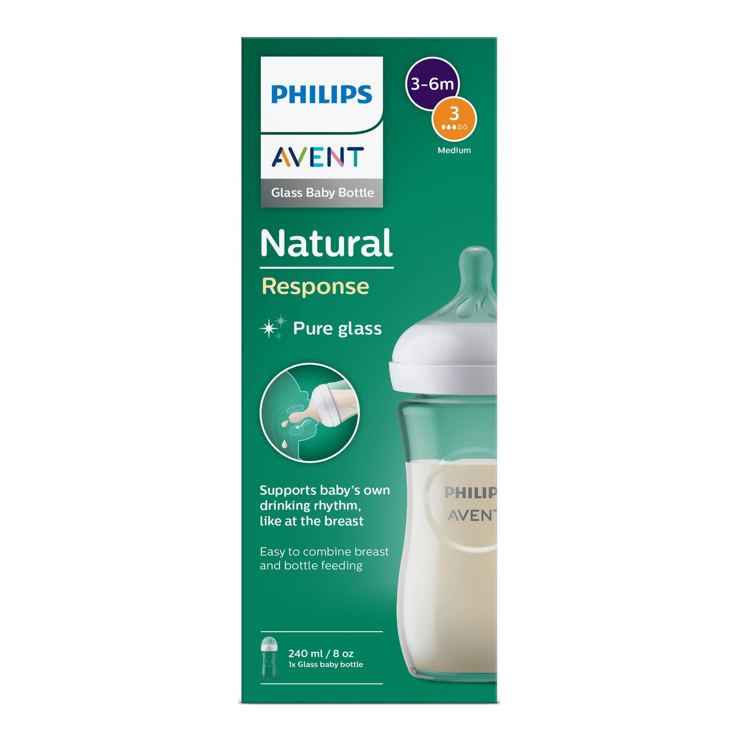 AVENT BIBERON NAT RESP VT240ML