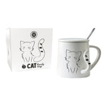 Himalaya Handy Mug Ceramica Cat - Tazza In Ceramica Decorata Con Cucchiaino Gatto 350ml  