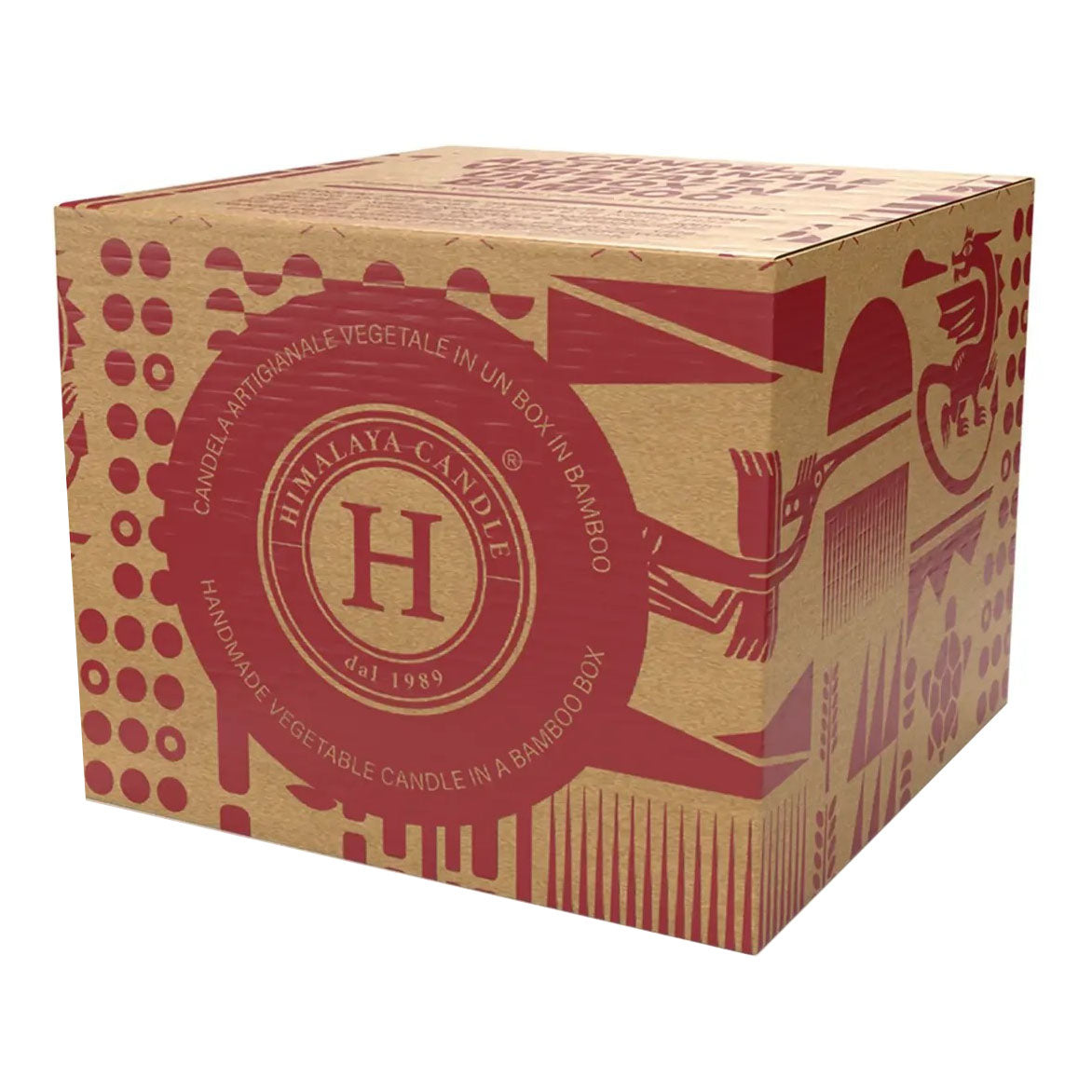 Himalaya Candle - Candela Artigianale Box In Bamboo - Seta 100g