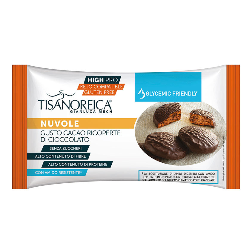 Gianluca Mech - High Pro Tisanoreica Nuvola Biscotti Al Cacao Ricoperta Di Cioccolato 40g
