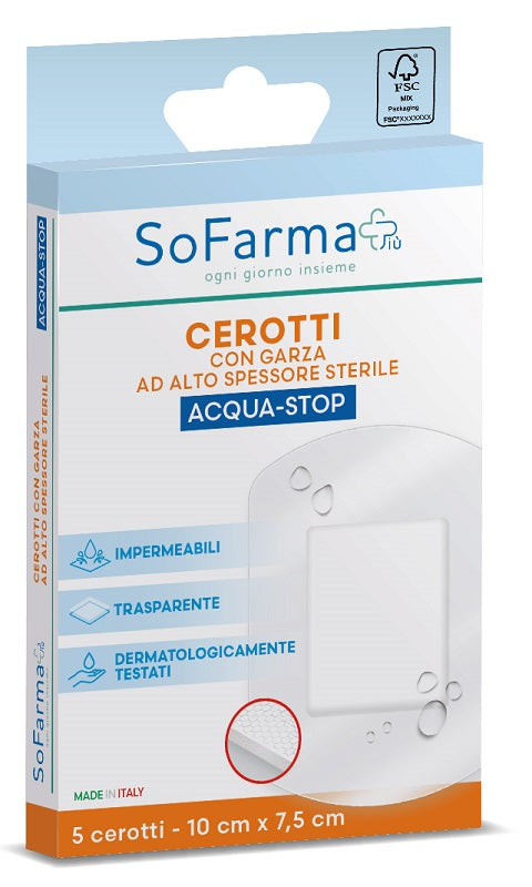 Sofarmapiù Cerotti Aqua-Stop 10 Cm X 7,5 Cm 5 Pezzi  