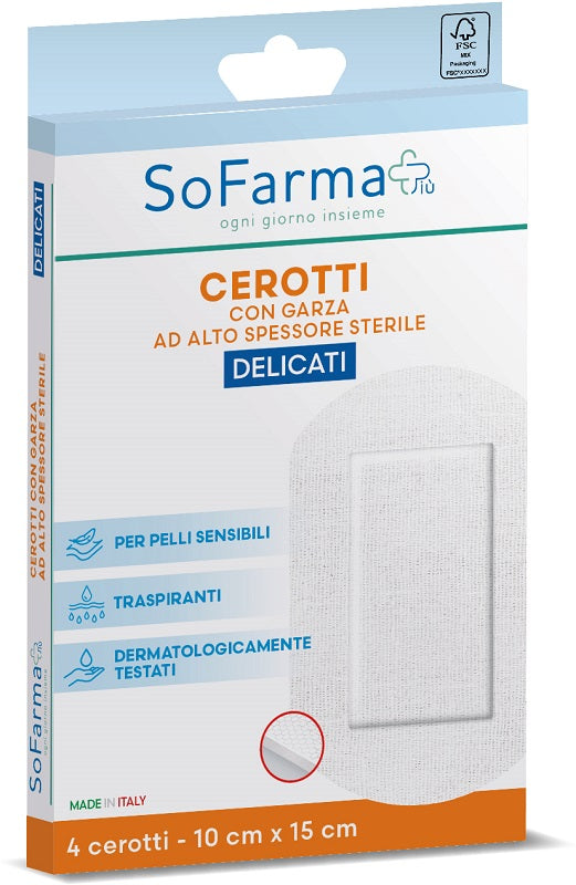Sofarmapiù Cerotti Delicati Sterili In Tnt 10 Cm X 15 Cm 4 Pezzi  