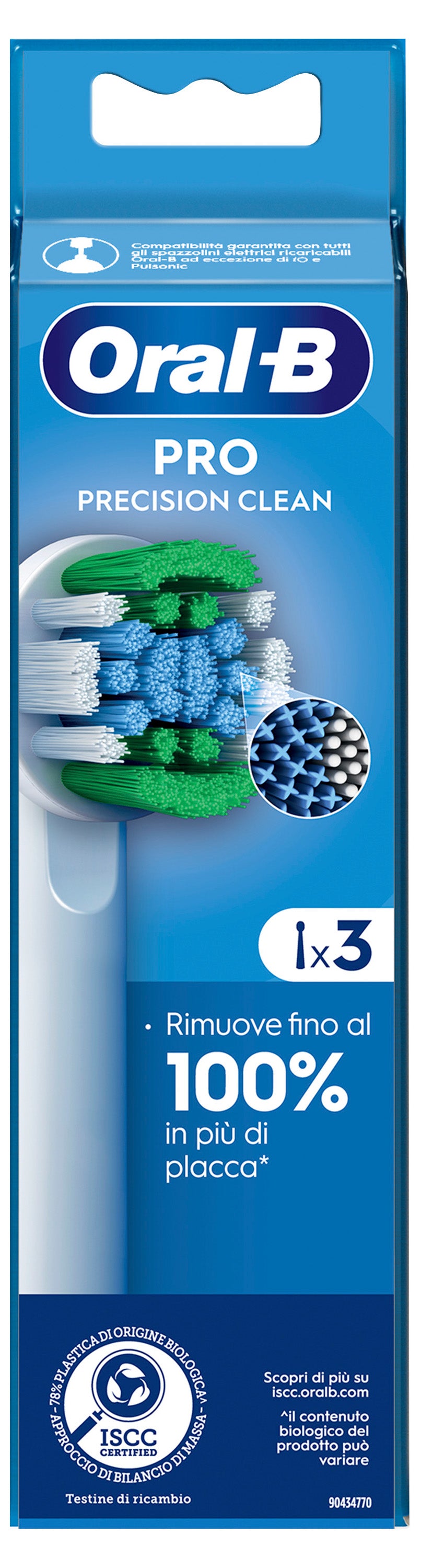 Oral-B Testine Di Ricambio Crossaction 3 Pezzi