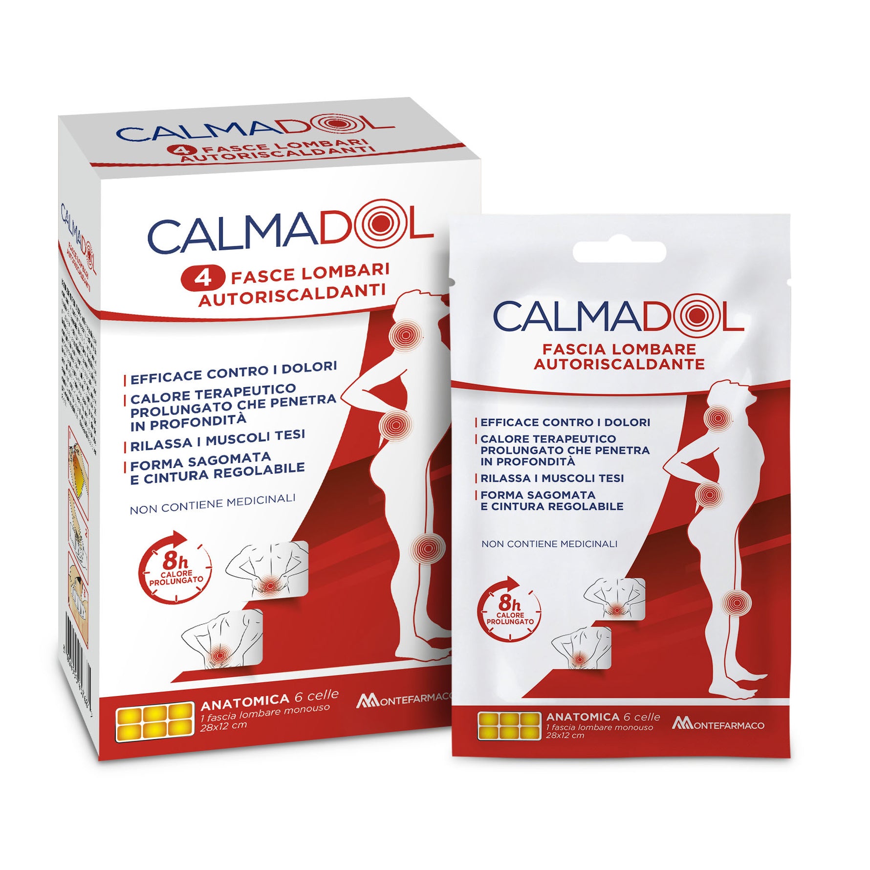 Calmadol Fasce Autoriscaldanti Per Dolore Muscolare Lombare 4 Pezzi
