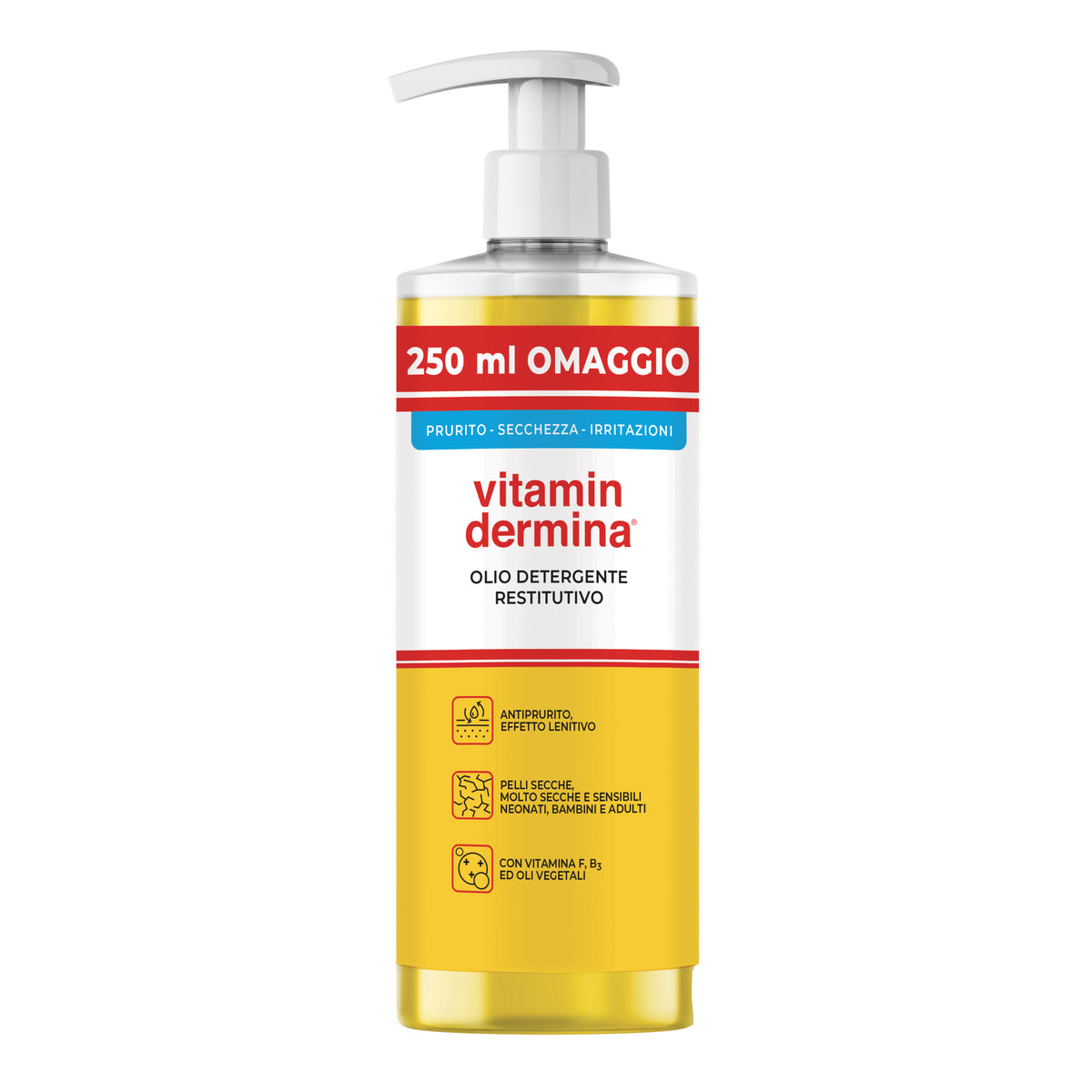 Vitamindermina – Olio Detergente Restituivo Pelli Secche 750ml  