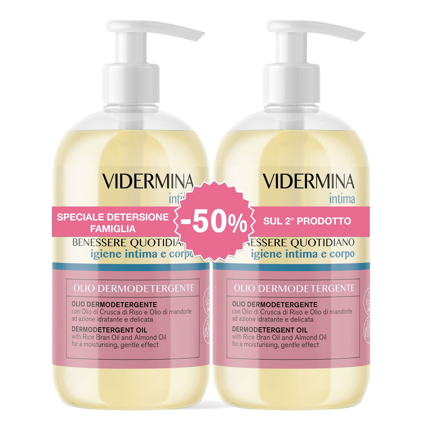 Vidermina Intima Olio Dermodetergente Bipack 2x500ml