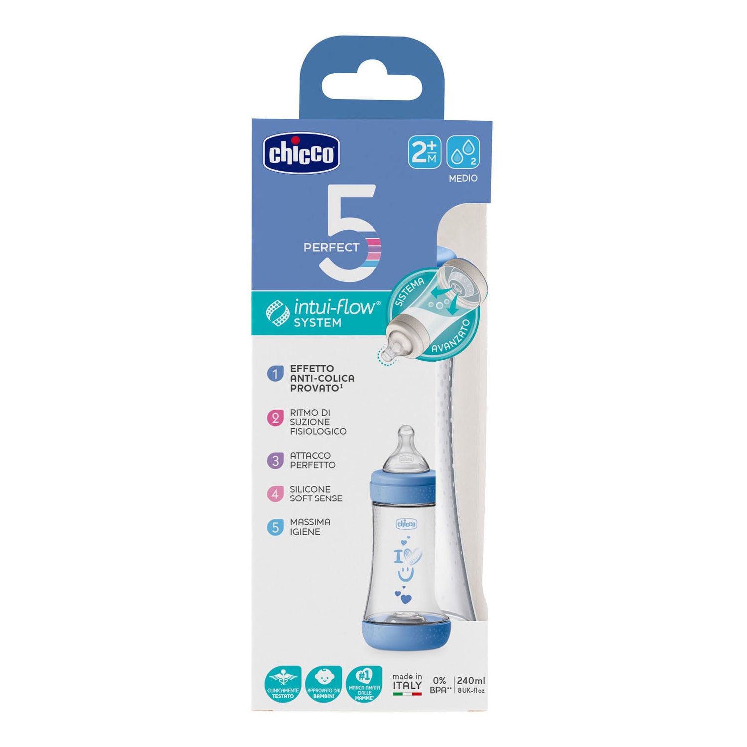 CH BIB P5 240ML MED SIL BOY