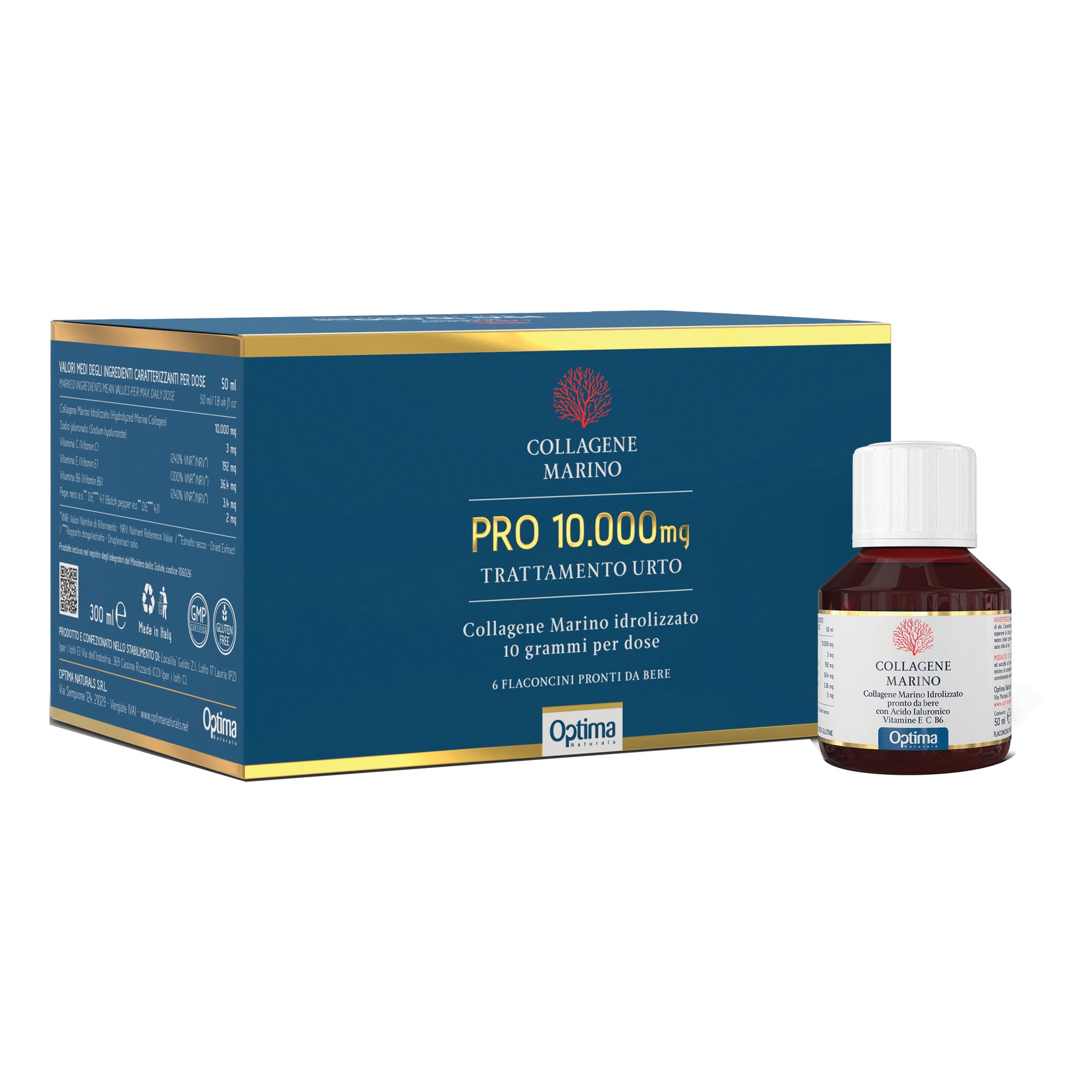 Collagene Marino | Integratore Pro 10000mg Trattamento Urto | 6 Flaconcini

