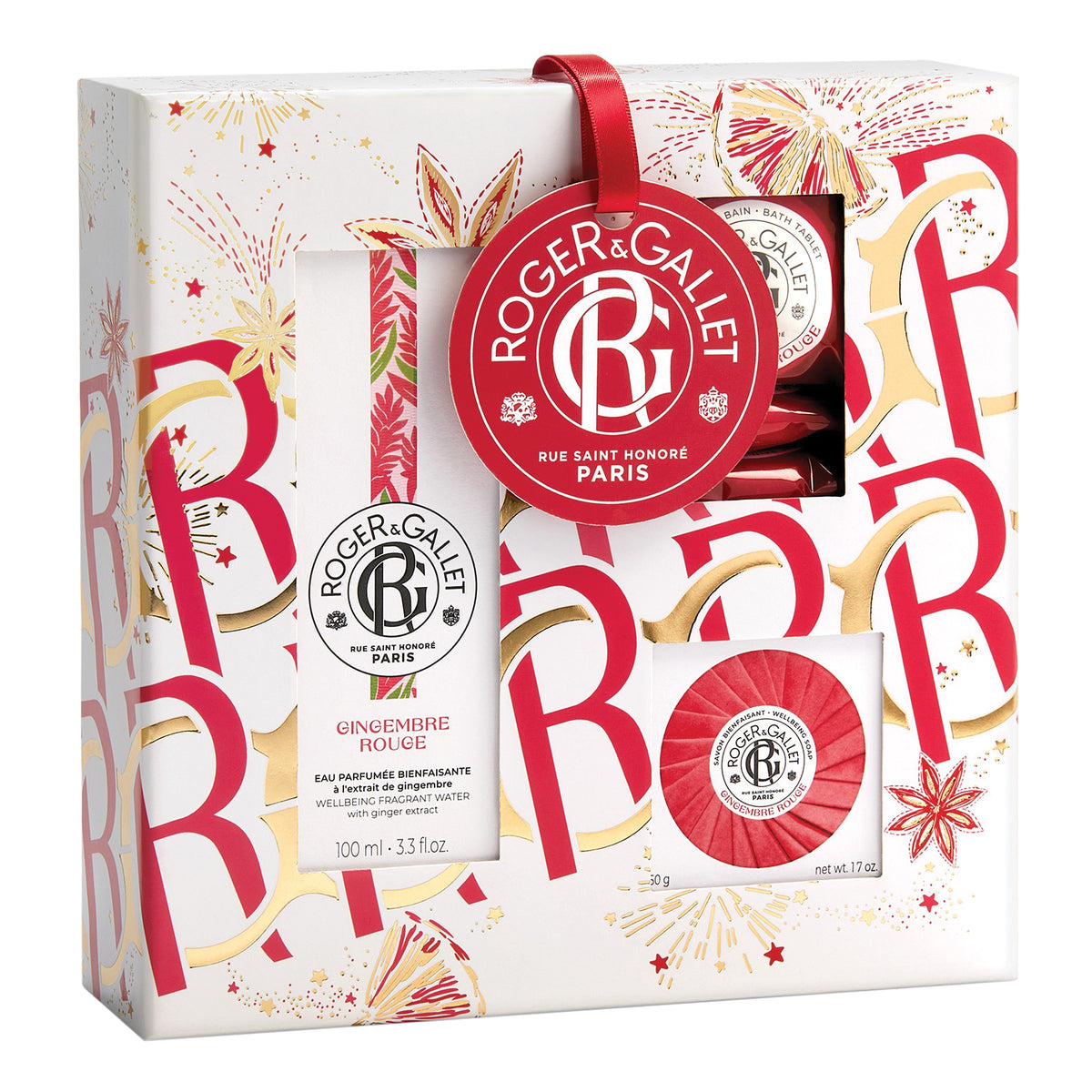 Roger&Gallet - Cofanetto Regalo Acqua Profumata Di Benessere Set Gingembre Rouge 3 Prodotti  