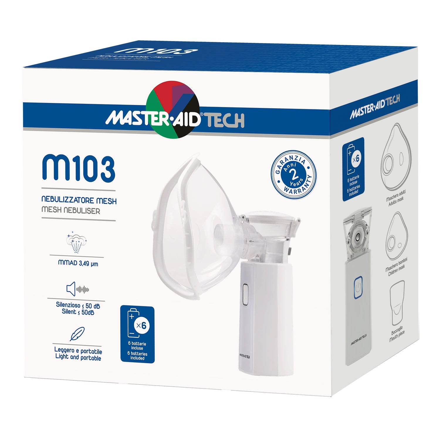 Master Aid Nebulizzatore Ultrasuoni Aerosol Tecnologia Mesh M103