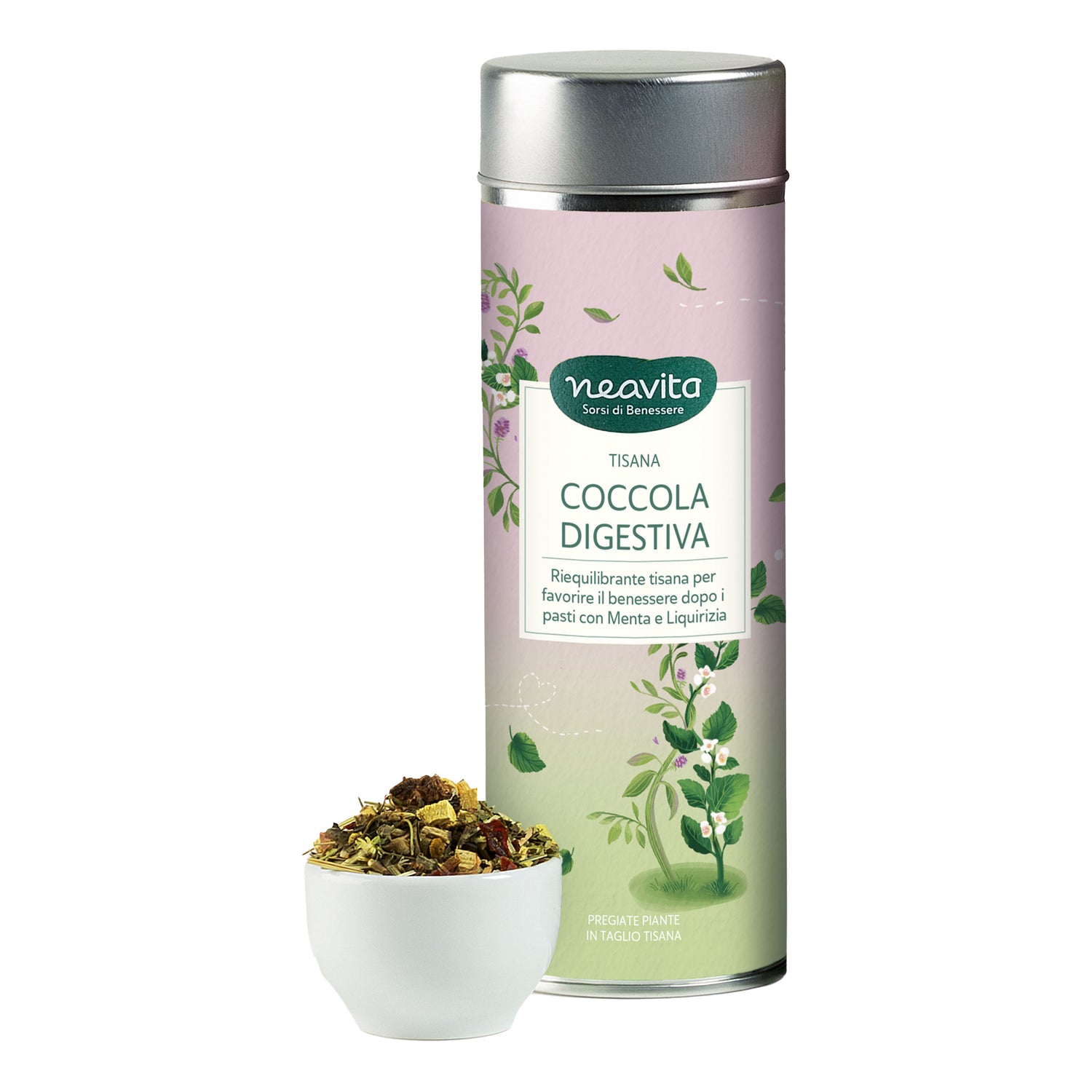Neavita Silver Tin Infuso Coccola Digestiva Taglio Tisana 90g