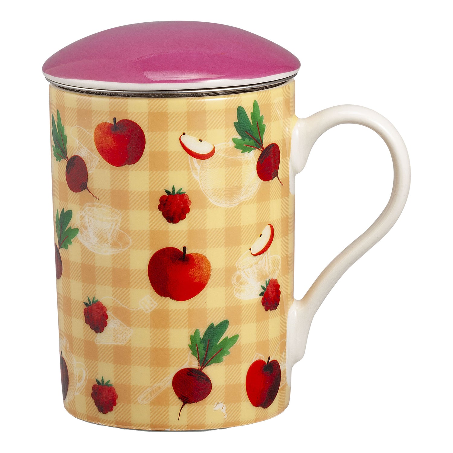 Neavita Happy Fruits Infusiera - In New Bone China Con Filtro In Acciaio Gialla 300ml