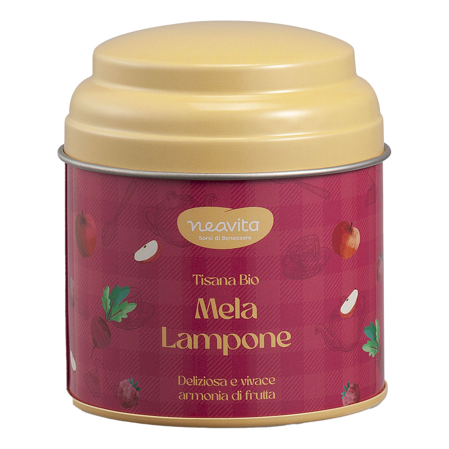 Neavita Happy Fruits - Infuso Mela Lampone Barattolino Rosa 60g