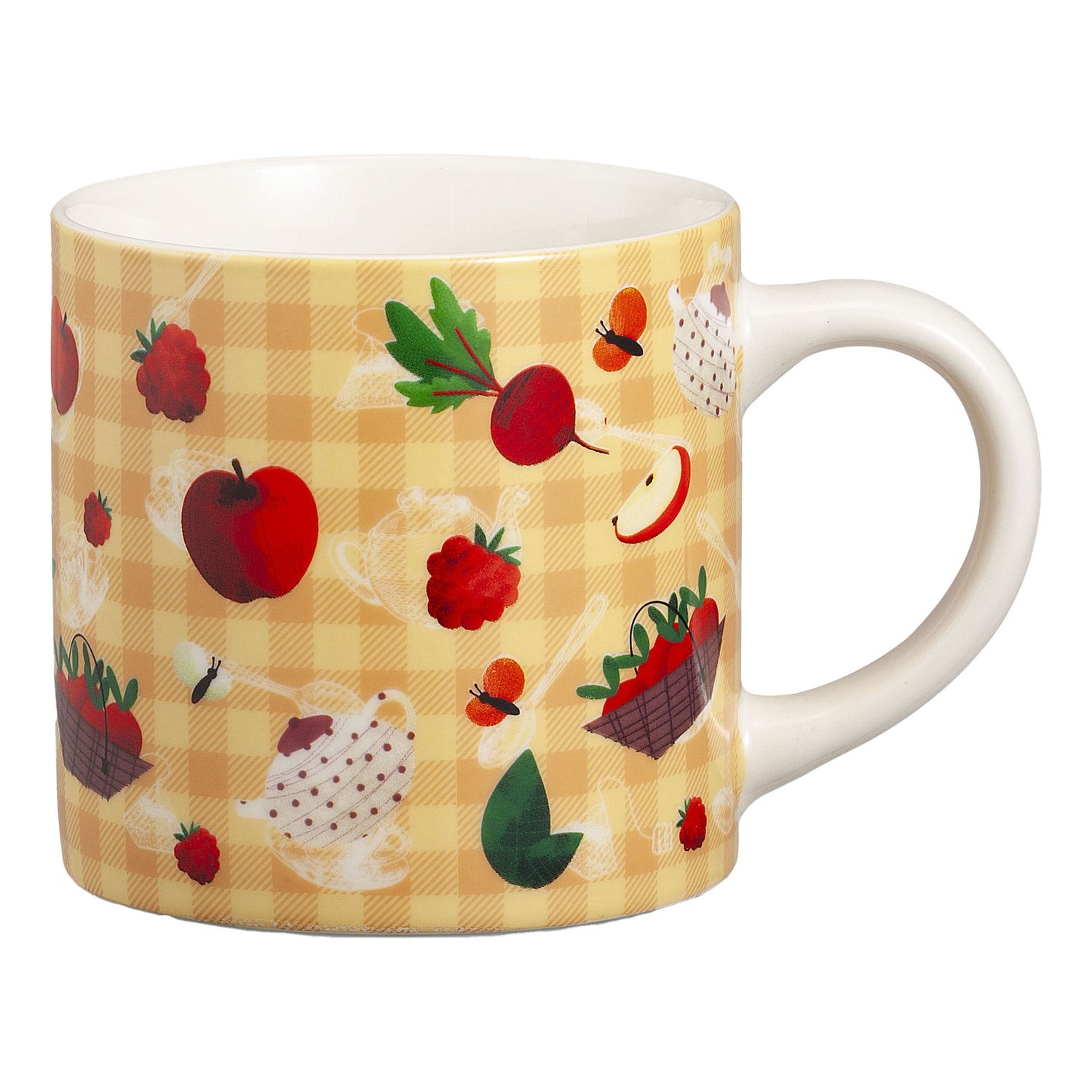 Neavita Happy Fruits Mug Tazza In Ceramica New Bone China Giallo 400ml