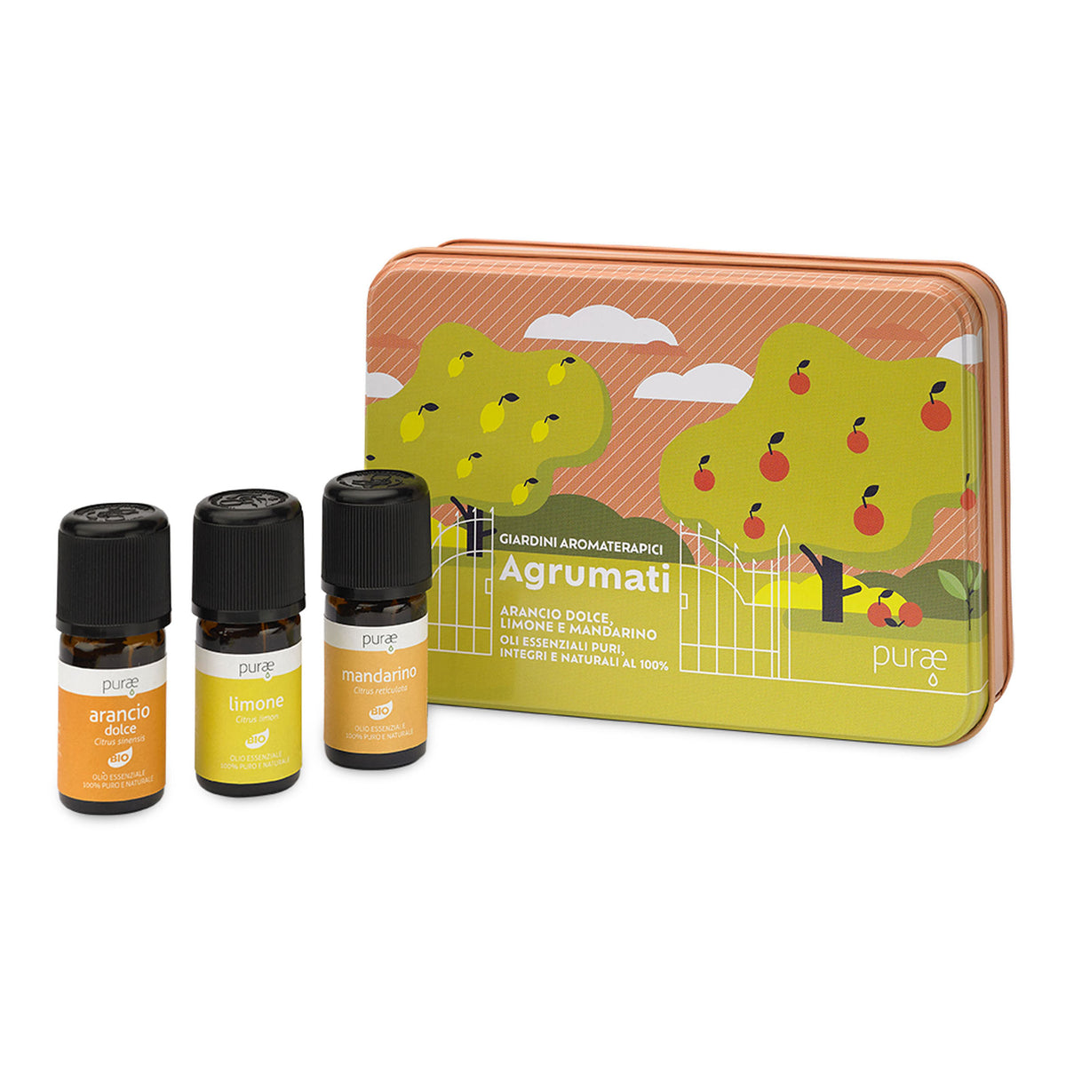 Purae Cofanetto Con Oli Essenziali Bio Giardini Aromatici Agrumati  