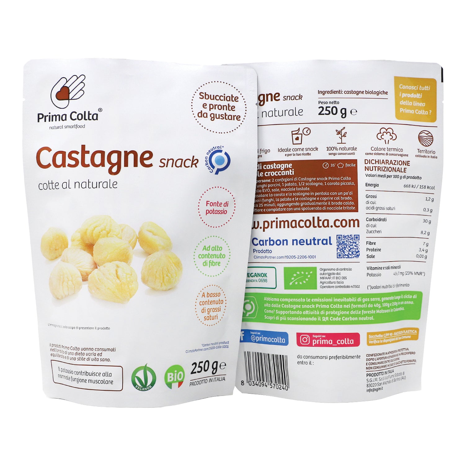 PRIMA COLTA CASTAGNE SNACK250G