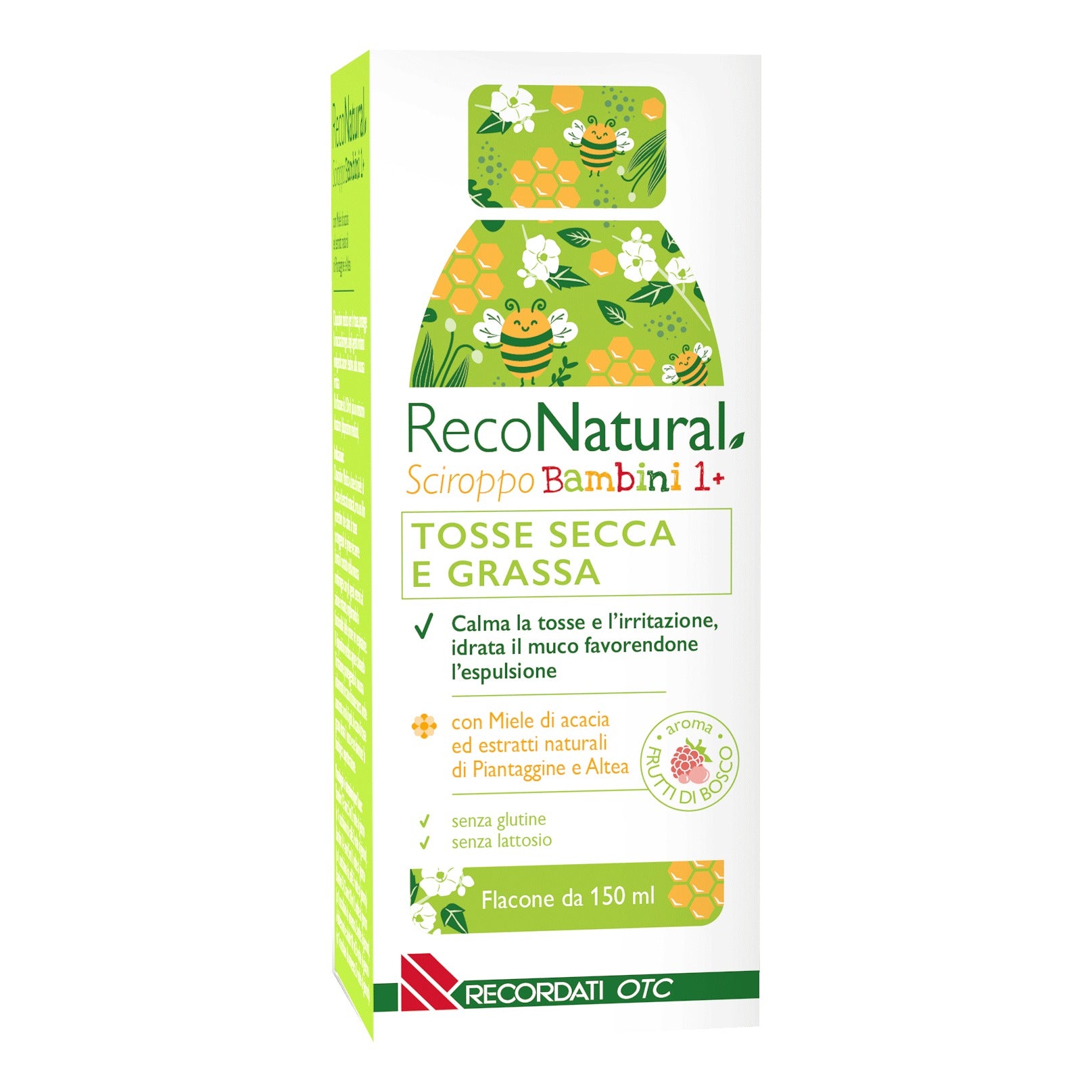 RecoNatural | Sciroppo Tosse Bambini Miele Piantaggine | 150 ml
