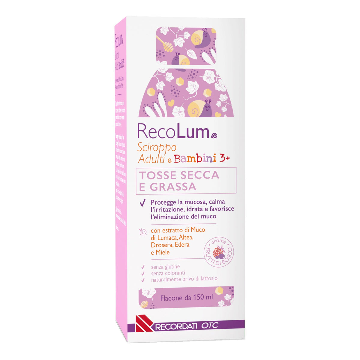RecoLum | Sciroppo Tosse Adulti Bambini Muco Lumaca | 150 ml  