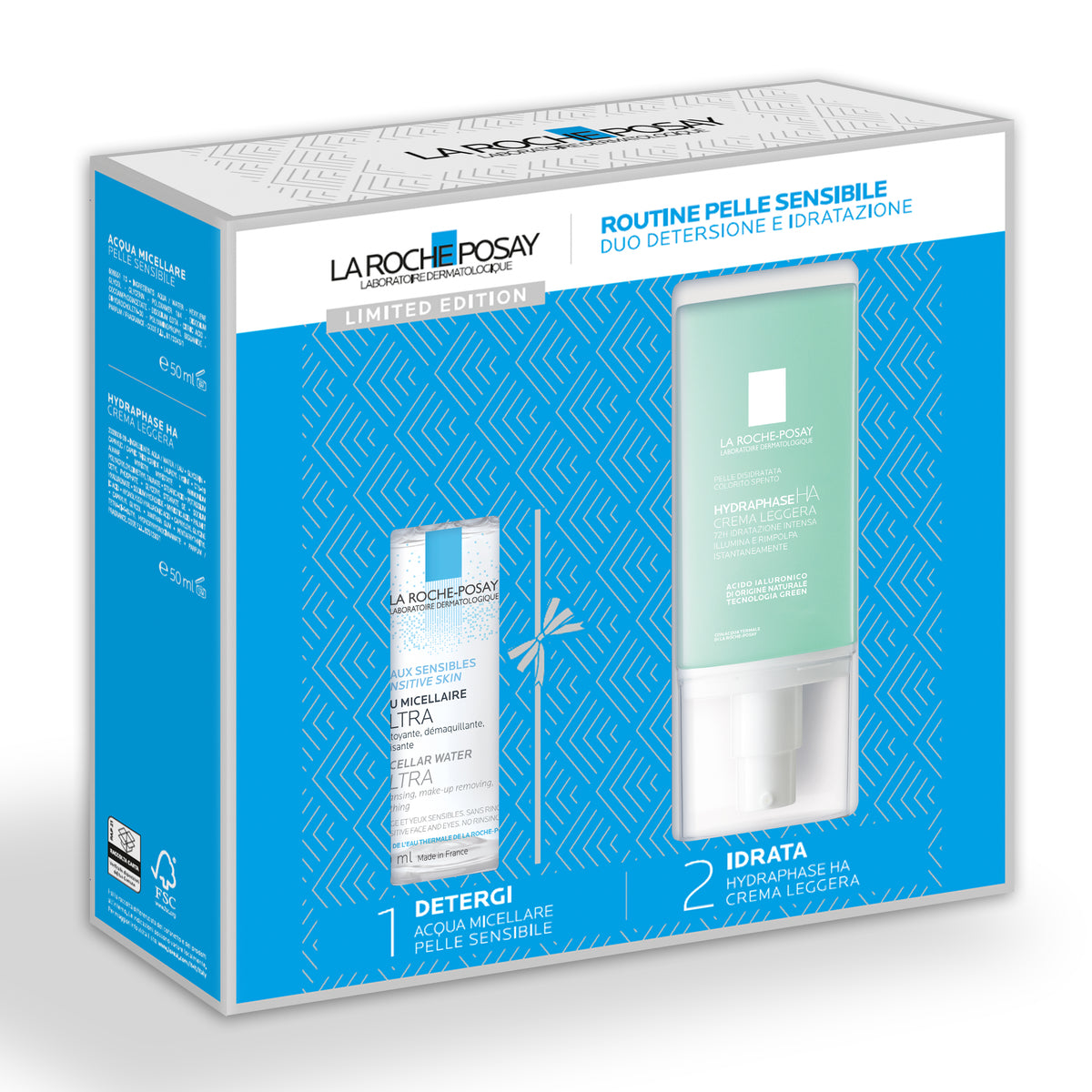 La Roche Posay Cofanetto Regalo Routine Pelle Sensibile Duo Detersione E Idratazione - 2 Prodotti  