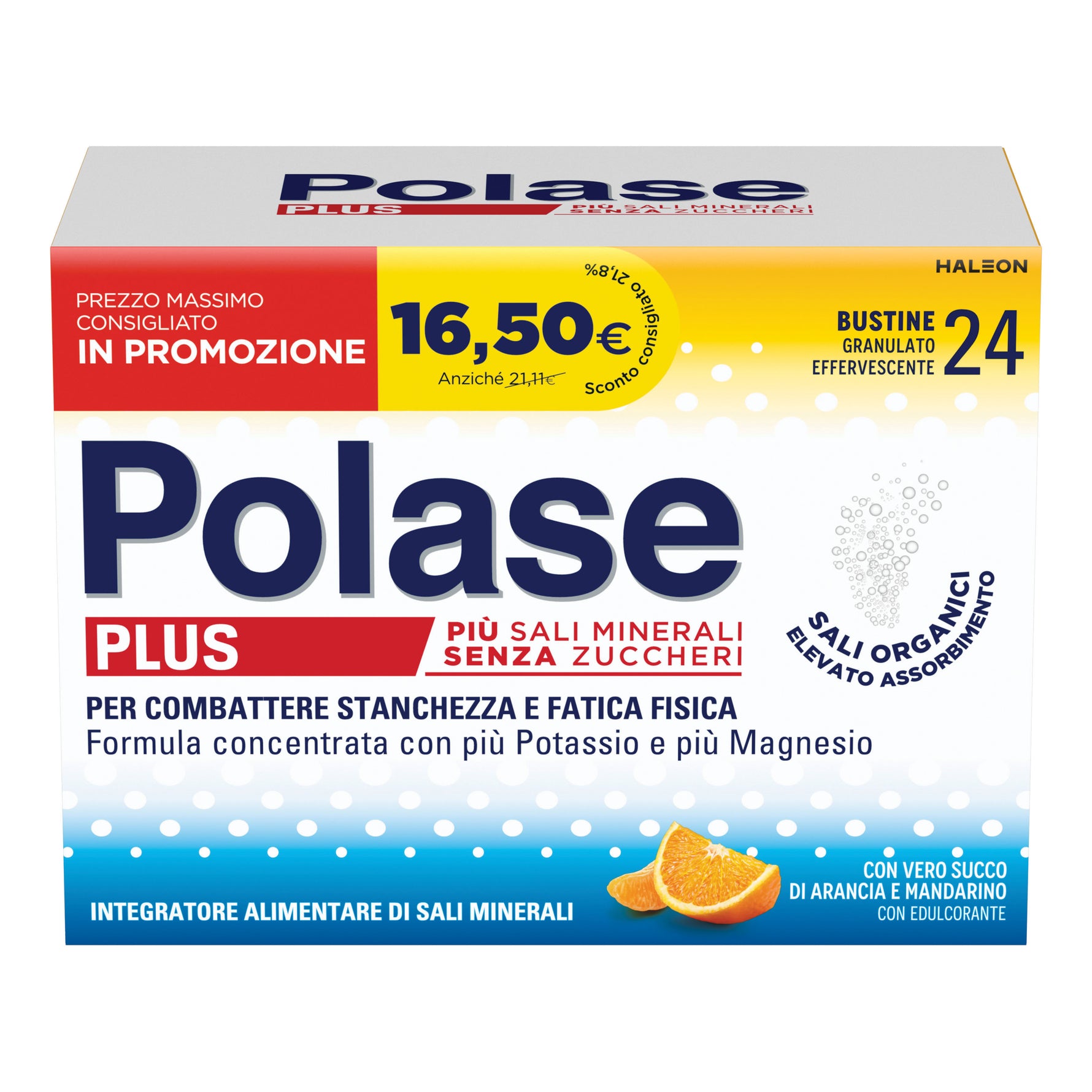 Polase Plus Magnesio e Potassio Senza Zucchero 24 bustine
