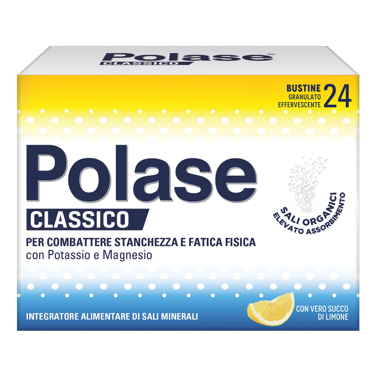 Polase Classico | Integratore Potassio Magnesio Limone | 24 Bustine  