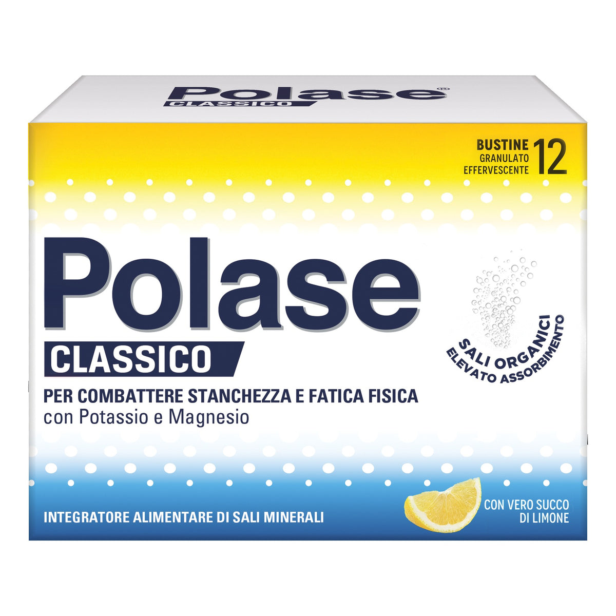 Polase Classico | Integratore Potassio Magnesio Limone | 12 Bustine  
