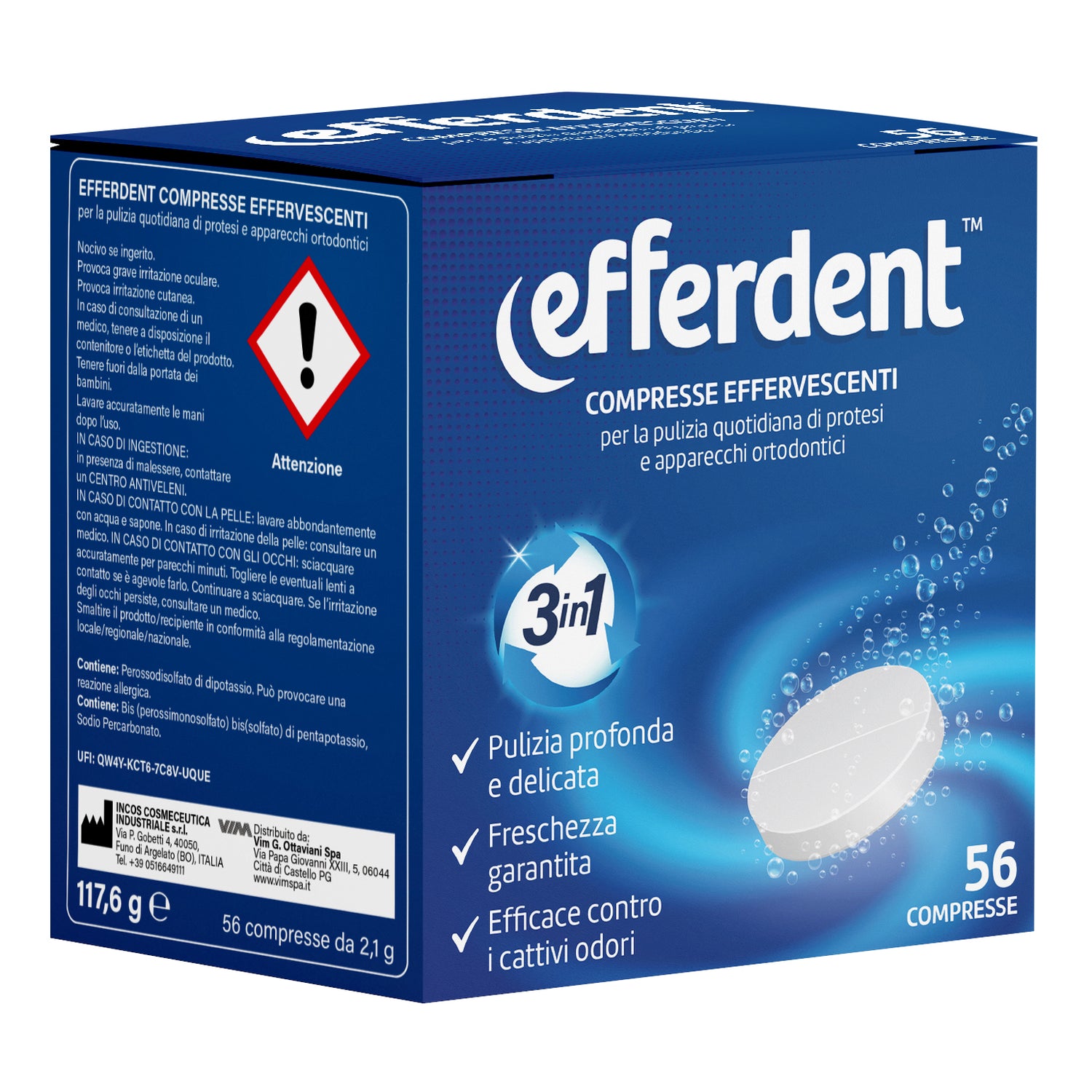 EFFERDENT EFFERVESCENTI 56CPR