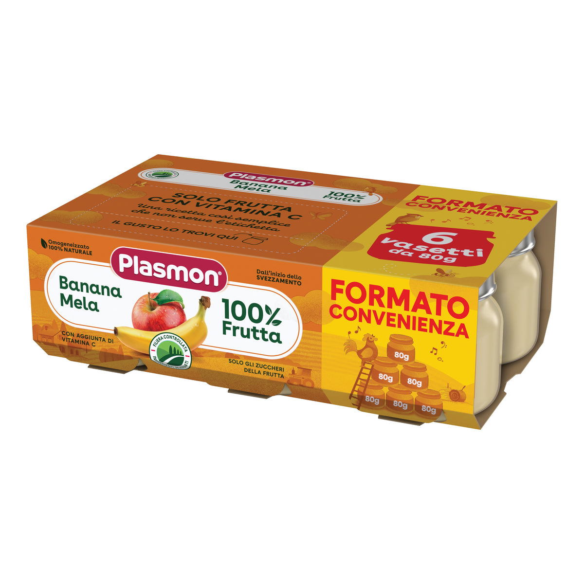 PLASMON OMOG BANANA MELA 6X80G  