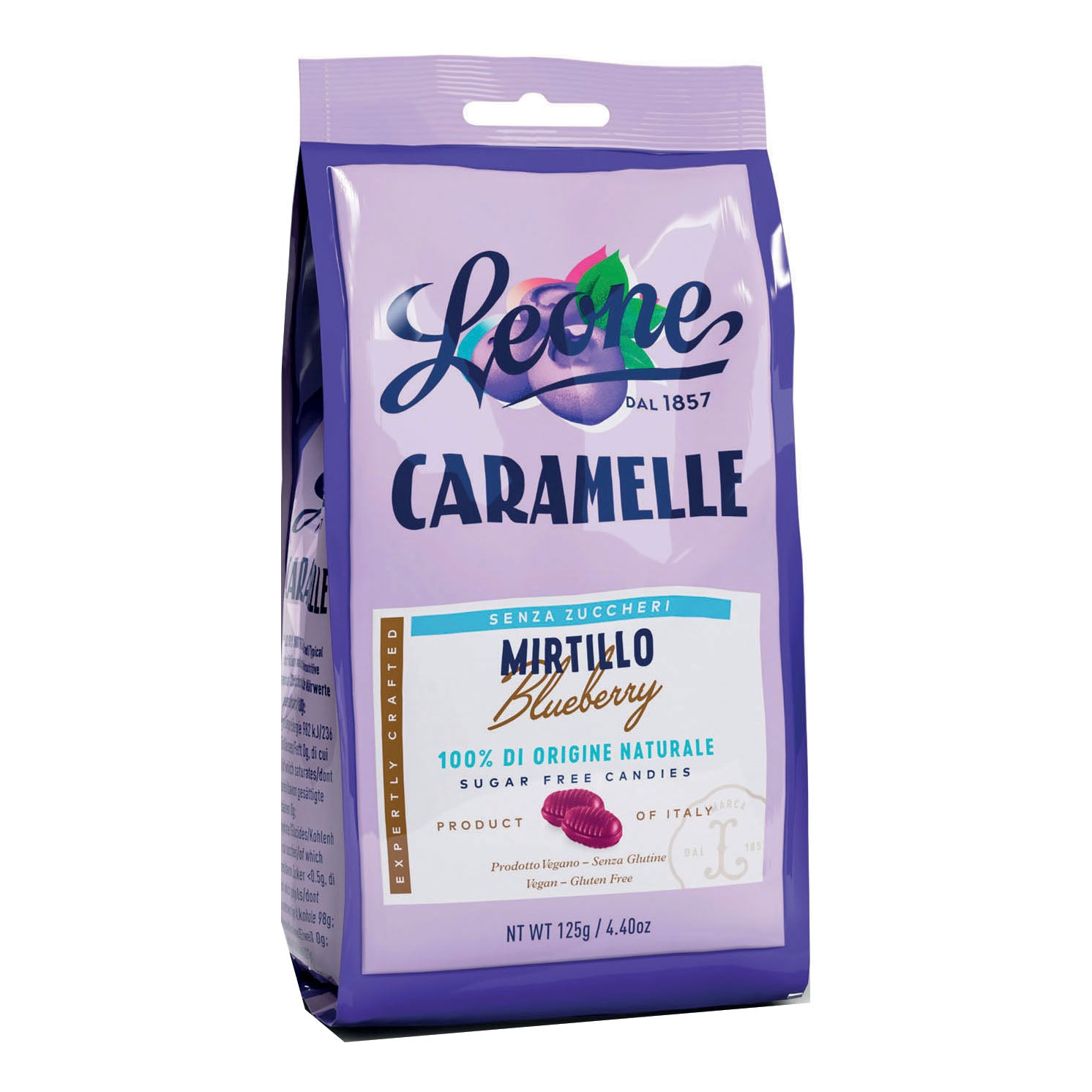Leone Caramelle Senza Zucchero Mirtillo Sacchetto 125g