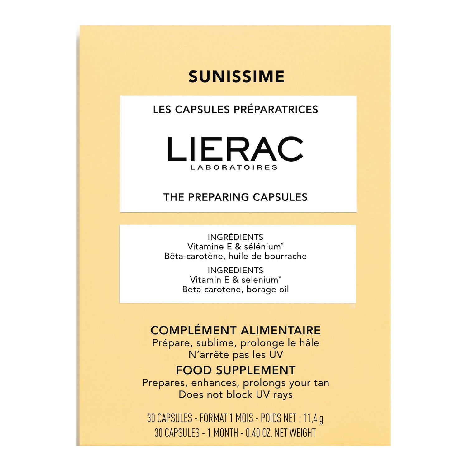 Lierac Sunissime Duo | Integratore per preparare la pelle al sole | 60 capsule (2 Da 30)