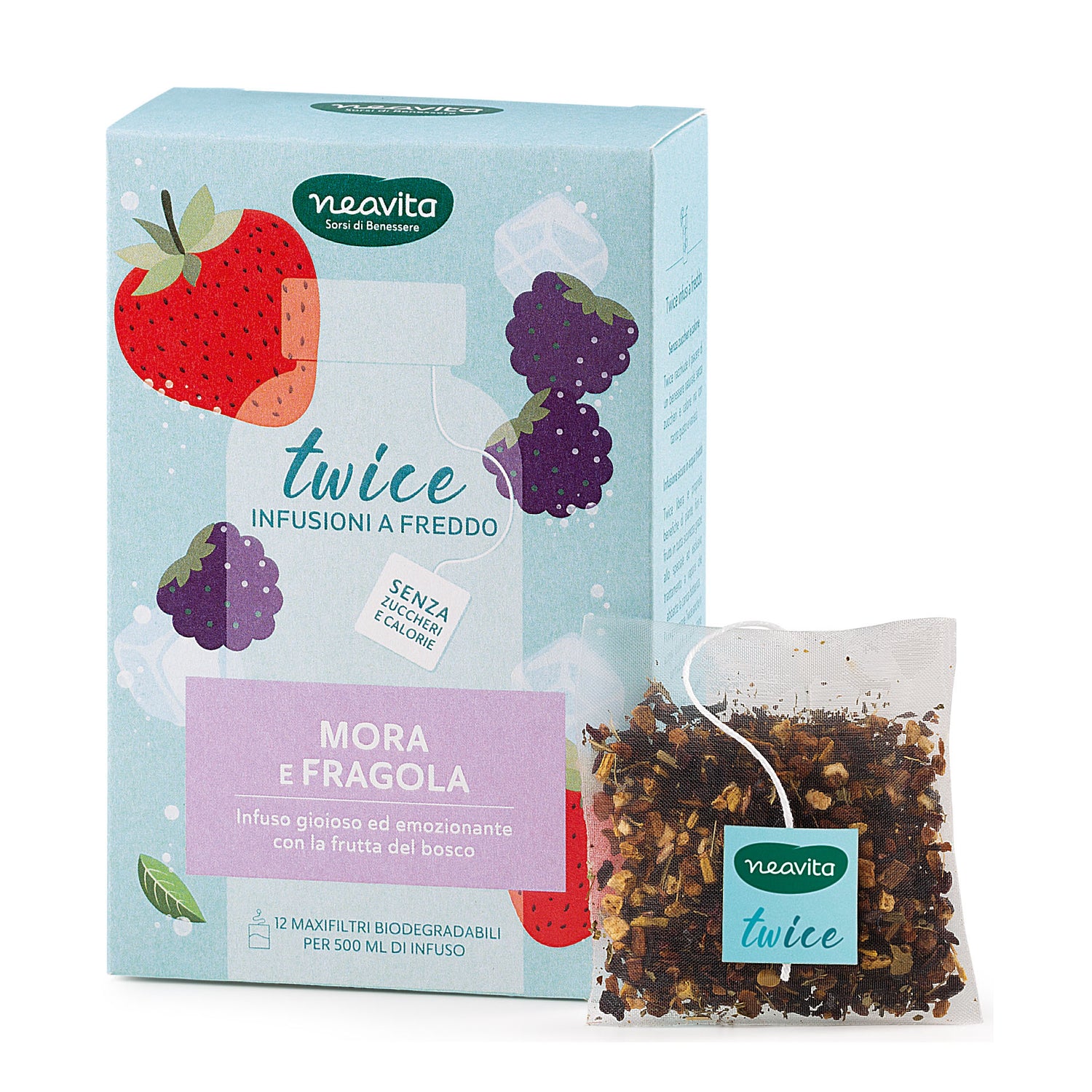 Neavita Twice To-Go Infuso A Freddo Mora Fragola 12 Maxi Filtri