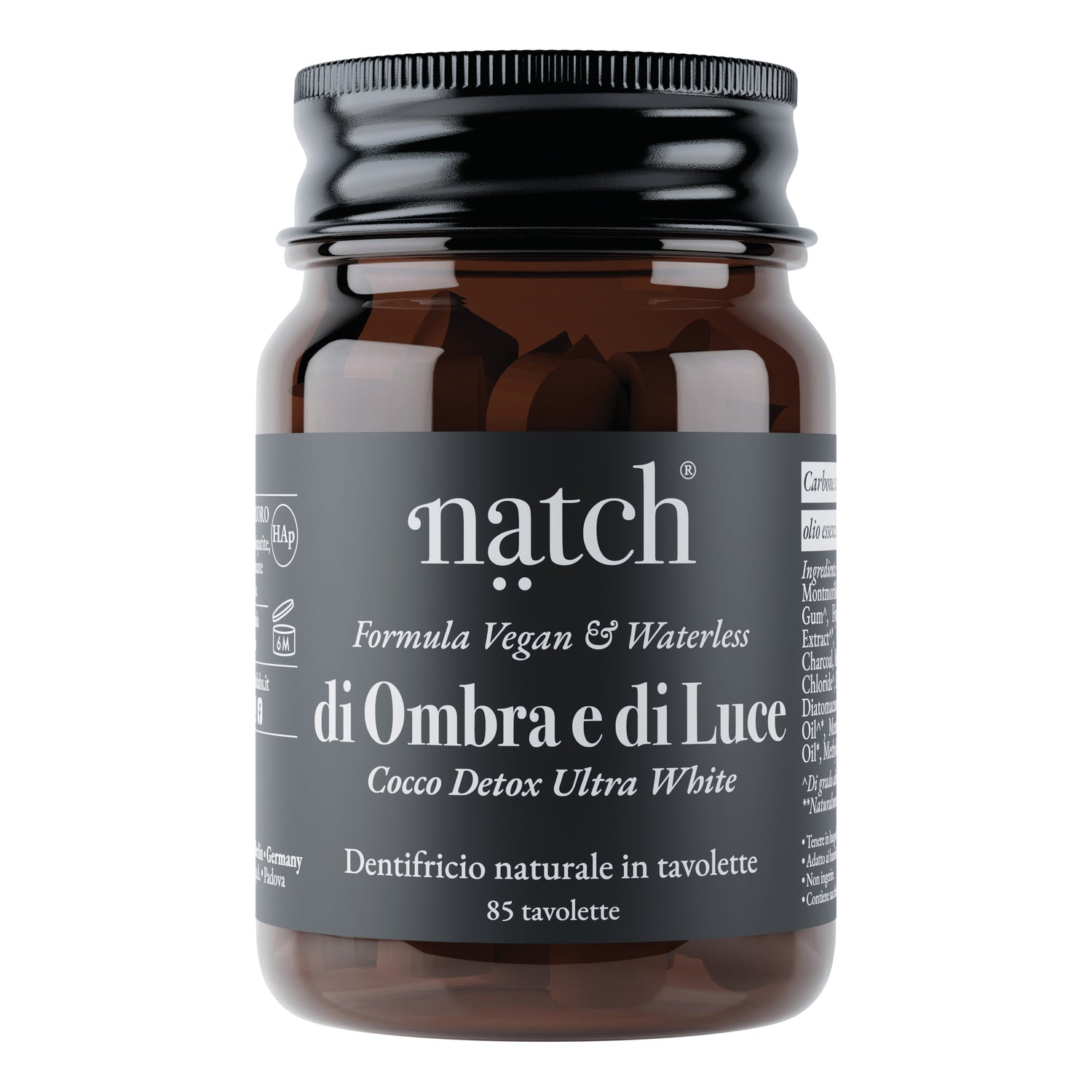 Natch Di Ombra E Di Luce Carbone Detox Ultra White Dentifricio Naturale 85 Tavolette