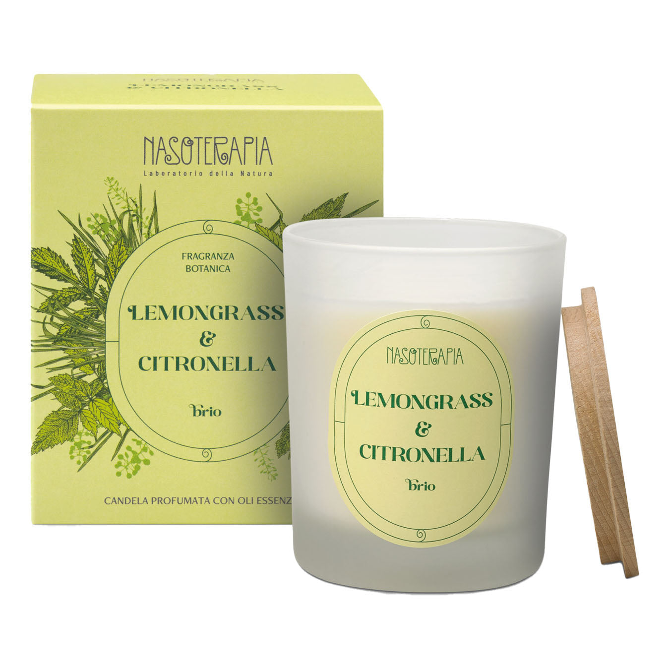 Nasoterapia Candela Profumata Lemongrass E Citronella 180g