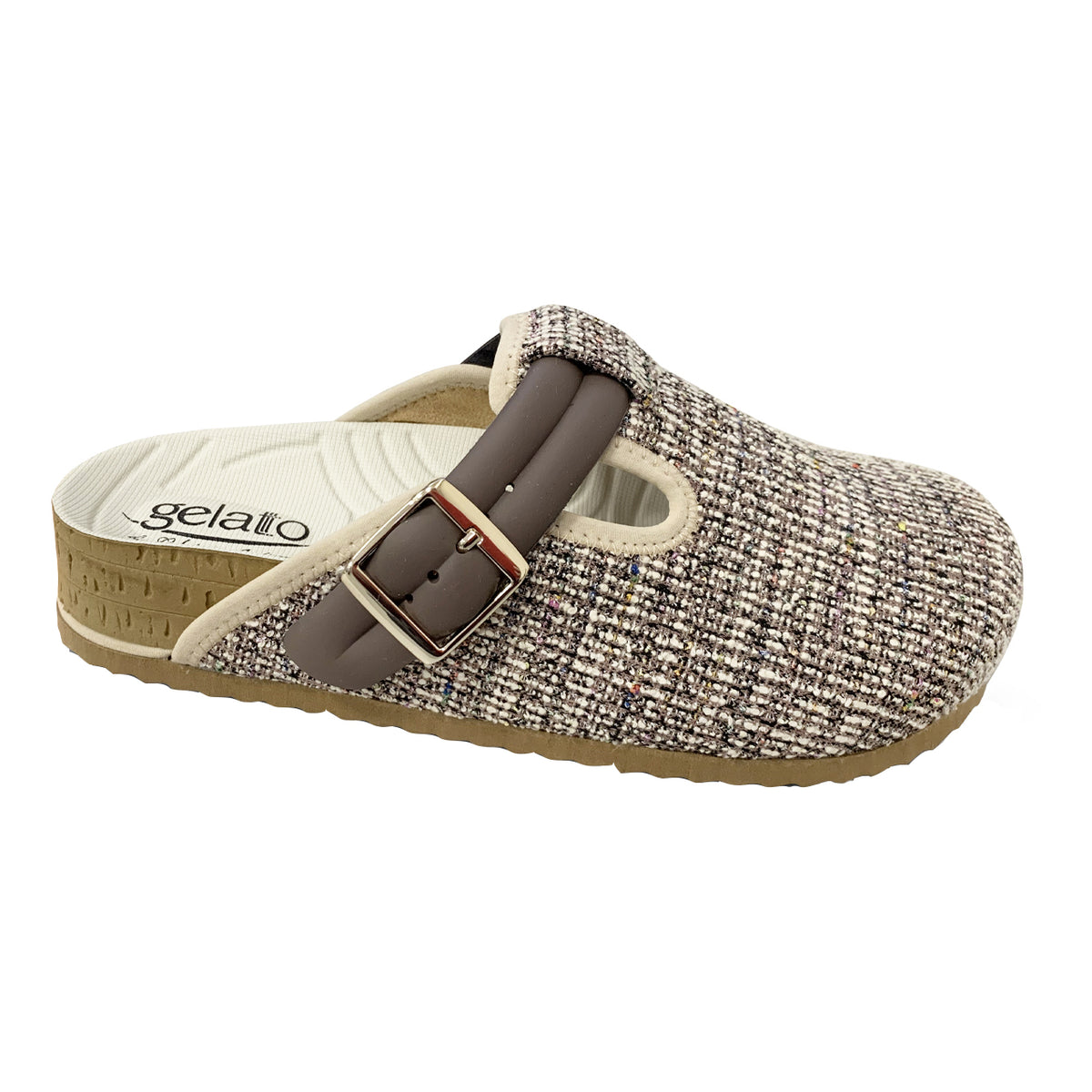 Woodstock Soft 2.0 Multitweed Tortora 37/38 - Calzature Con Morbidissimo Plantare Anatomico Punta Chiusa  