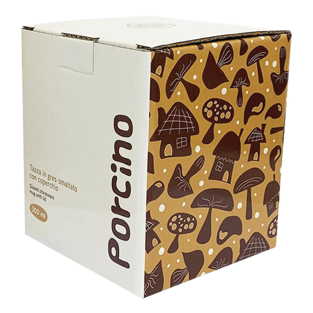 Hymalaya Handy Mug Tazza In Gres Smaltato Con Coperchio Porcino 300ml