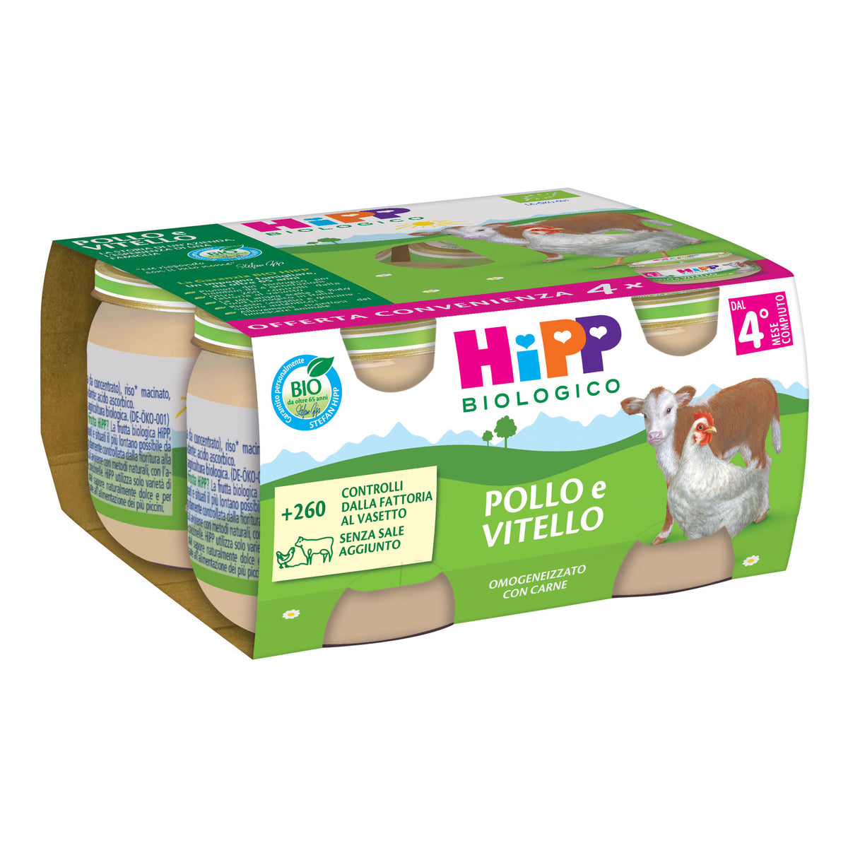 HIPP BIO OMOG POLLO VITEL4X80G  