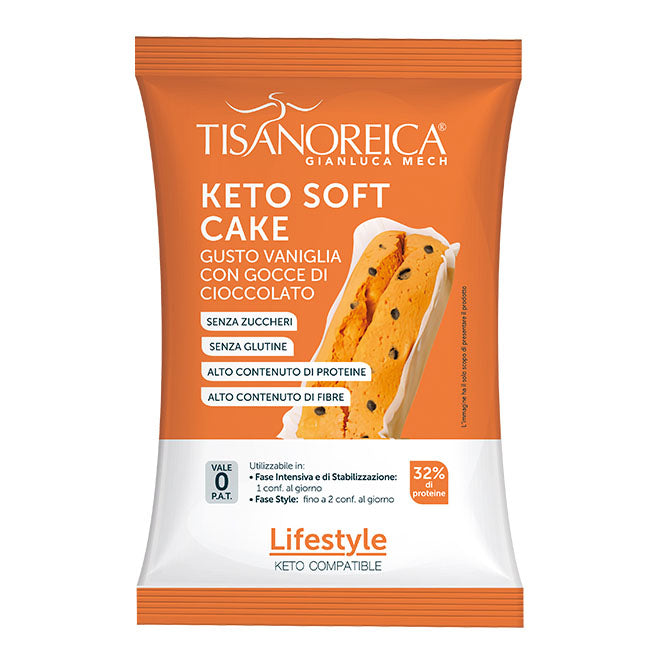 Gianluca Mech - Tisanoreica Keto Soft Cake Gusto Vaniglia Con Gocce Di Cioccolato 30g  