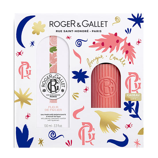 Roger&Gallet - Cofanetto Regalo Set Fleur De Figuier Con Acqua Profumata 100ml + Candela Profumata 75g  