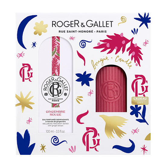 Roger&Gallet - Cofanetto Regalo Set Gingembre Rouge Acqua Profumata 100ml + Candela Profumata 75g