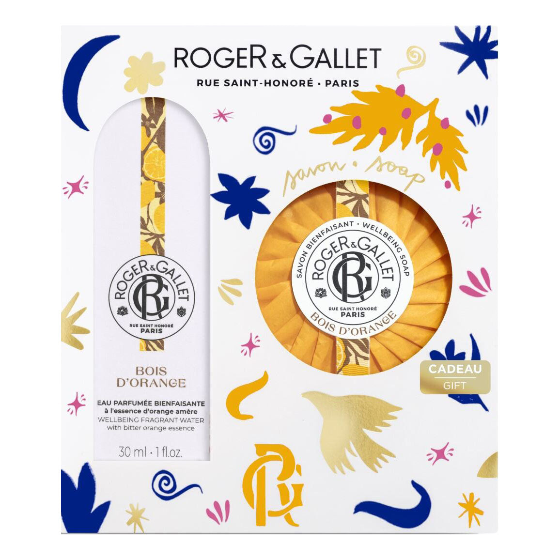 Roger&Gallet - Cofanetto Regalo Set Bois D'Orange Con Acqua Profumata 30ml + Saponetta Di Benessere 100g
