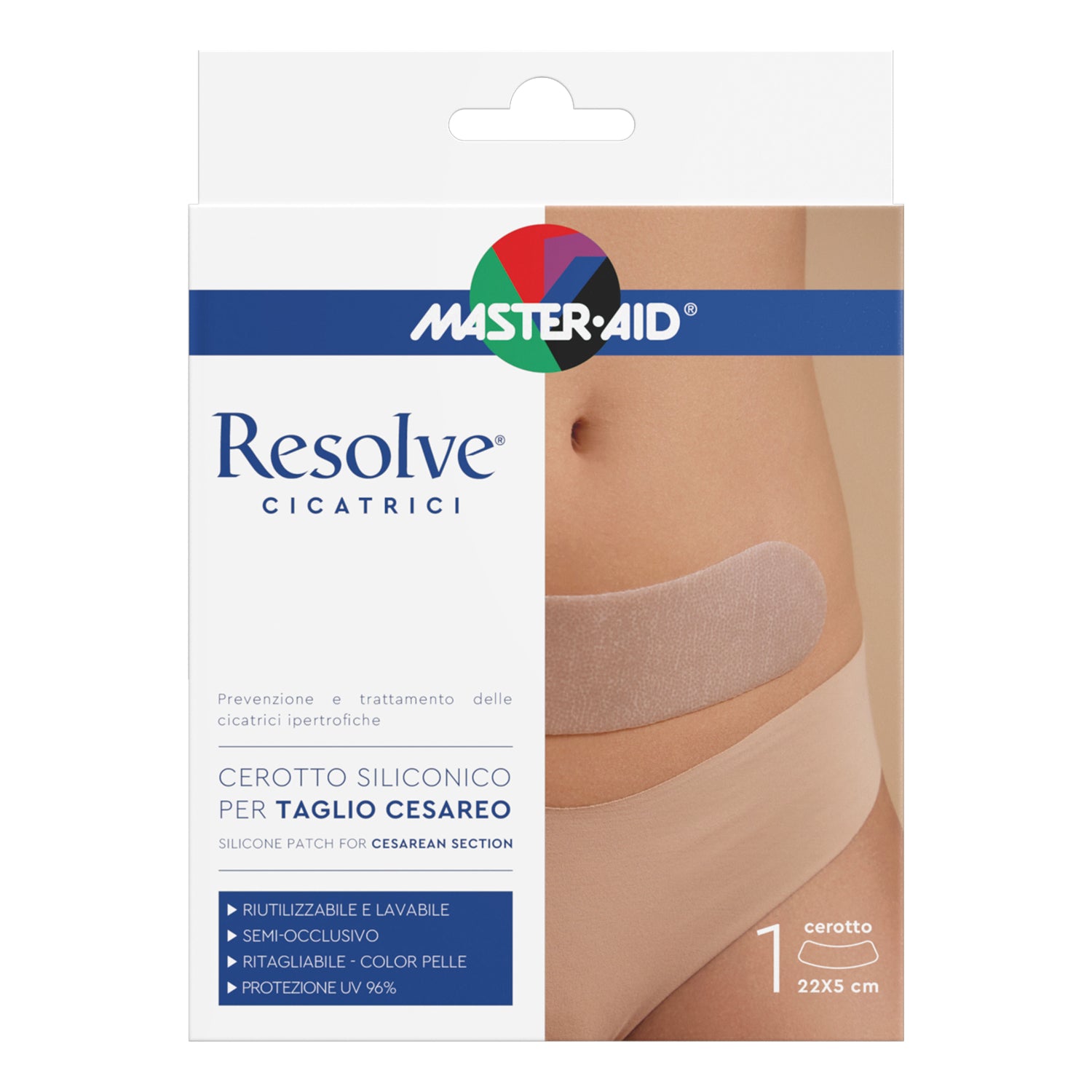 Master Aid Resolve | Cerotto per Cicatrice Cesareo | 22x5 cm